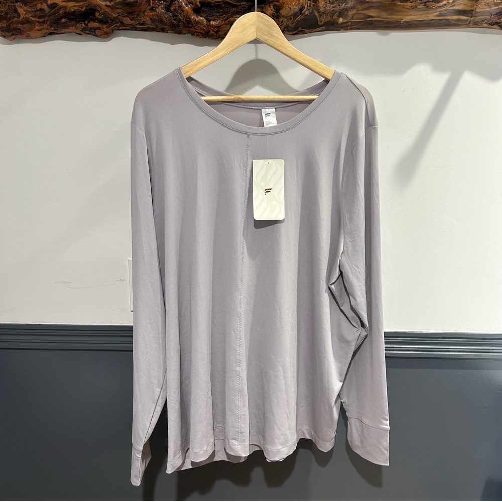 Fabletics Purple Relaxed Long Sleeve Tee